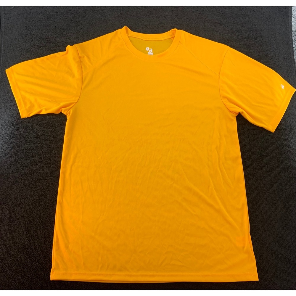Badger Sport Yellow Polyester Athletic T Shirt Mens Size M‎